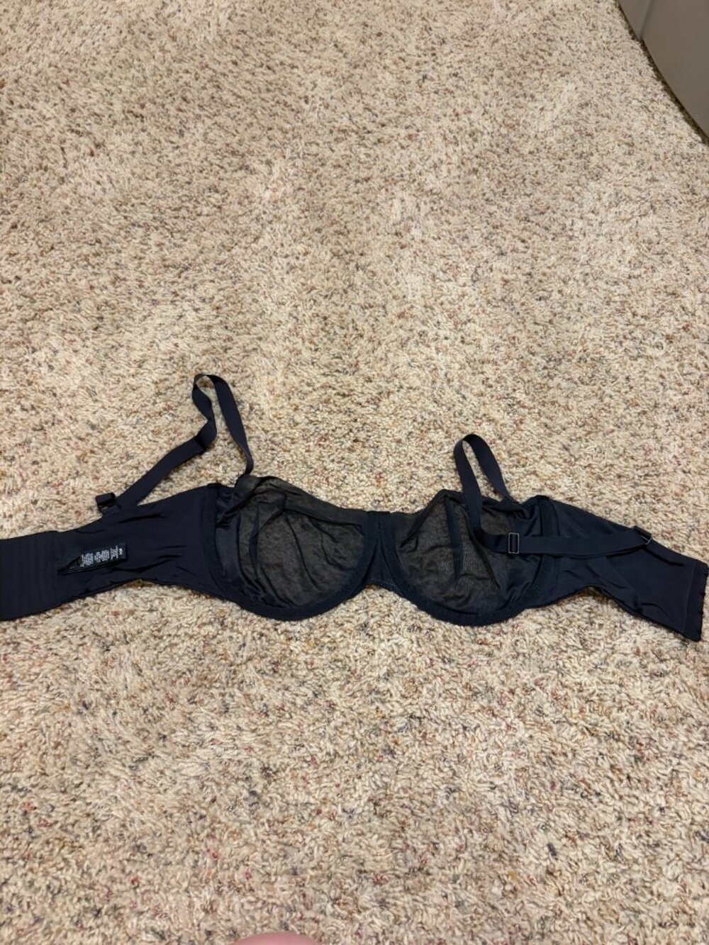 Skims Unlined Mesh Underwire Black Bra - Picture 6 of 10